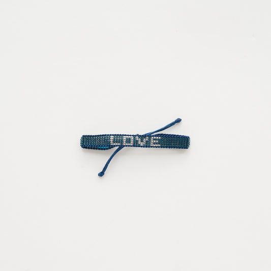 Woven LOVE Bracelet – Mint/Silver
