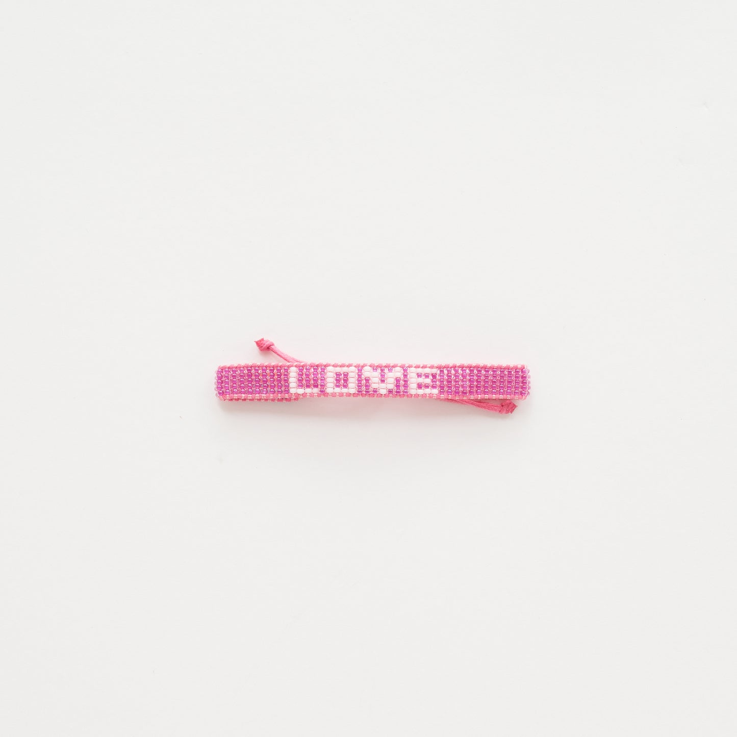 Woven LOVE Bracelet – Fuchsia/White