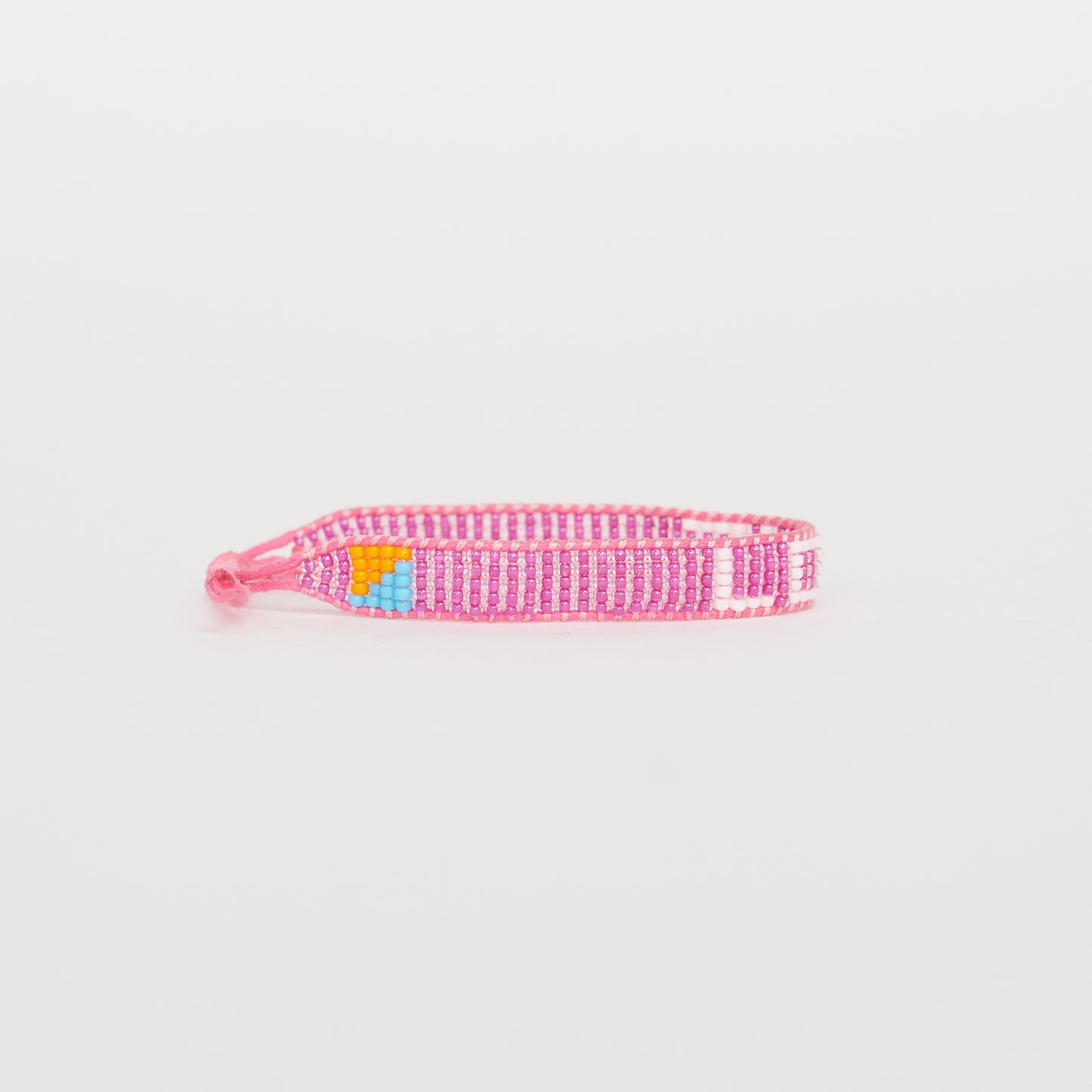 Woven LOVE Bracelet – Fuchsia/White