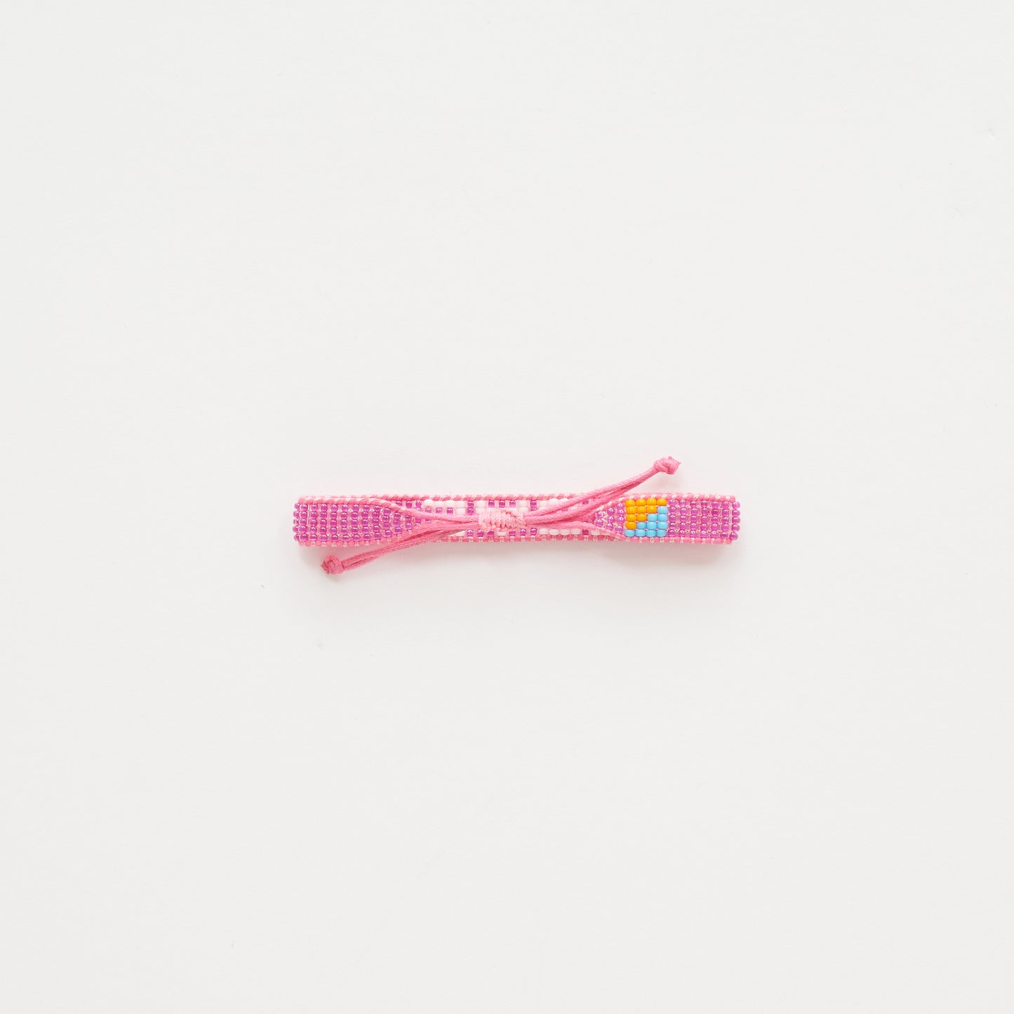 Woven LOVE Bracelet – Fuchsia/White