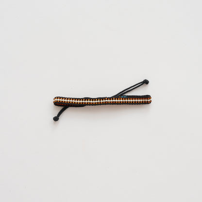 Skinny Woven Mstari Bracelet – Gold/Cream