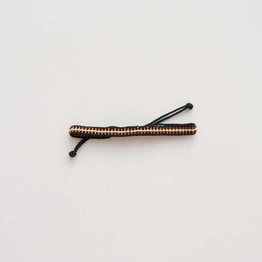 Skinny Woven Mstari Bracelet – Gold/Cream