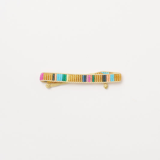 Woven Stripe Bracelet - Gold Multi