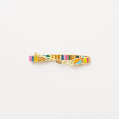 Woven Stripe Bracelet - Gold Multi