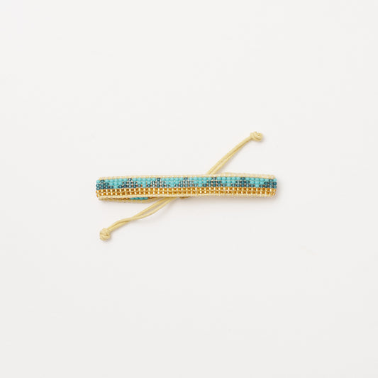 Woven Triangle Bracelet - Gold/Aqua Blue