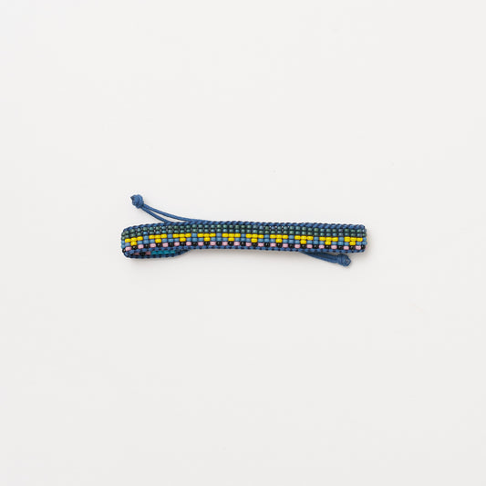 Woven Pattern Bracelet - Blue Algae Multi