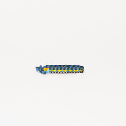 Woven Pattern Bracelet - Blue Algae Multi