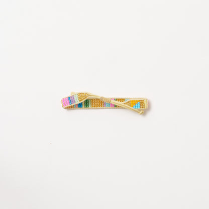 Woven Pattern Bracelet - Gold Stripe Electric Multi