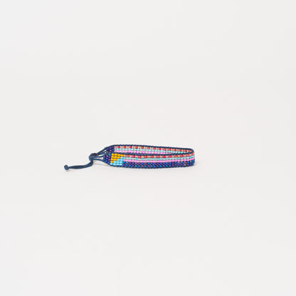 Woven Pattern Bracelet - Bubblegum/Ink Multi