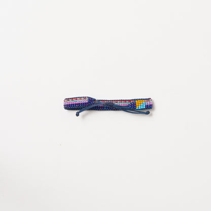 Woven Pattern Bracelet - Bubblegum/Ink Multi