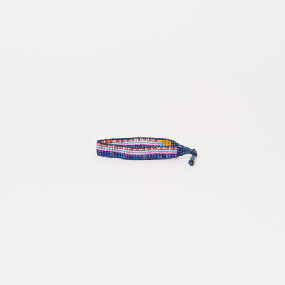 Woven Pattern Bracelet - Bubblegum/Ink Multi