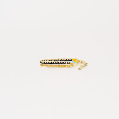 Woven Pattern Bracelet - Gold Metallic Multi