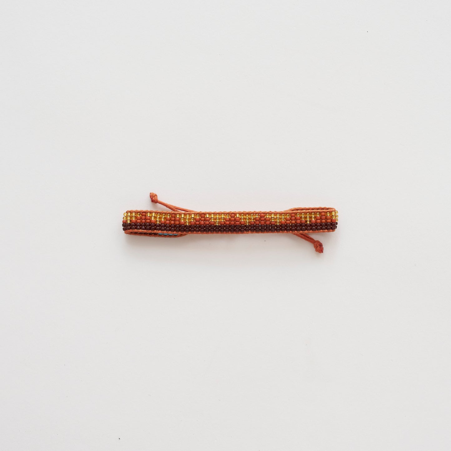 Woven Pembetatu Bracelet – Terracotta/Fig/Gold