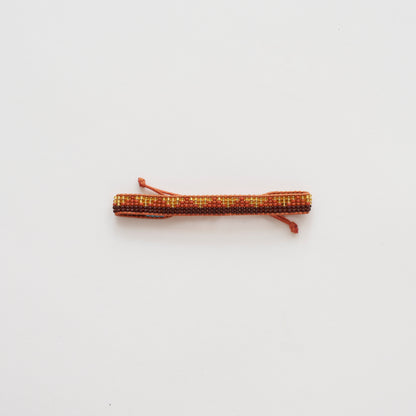 Woven Pembetatu Bracelet – Terracotta/Fig/Gold