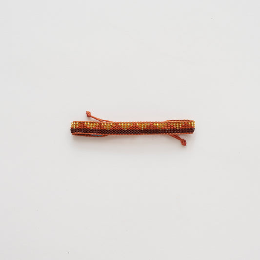 Woven Pembetatu Bracelet – Terracotta/Fig/Gold