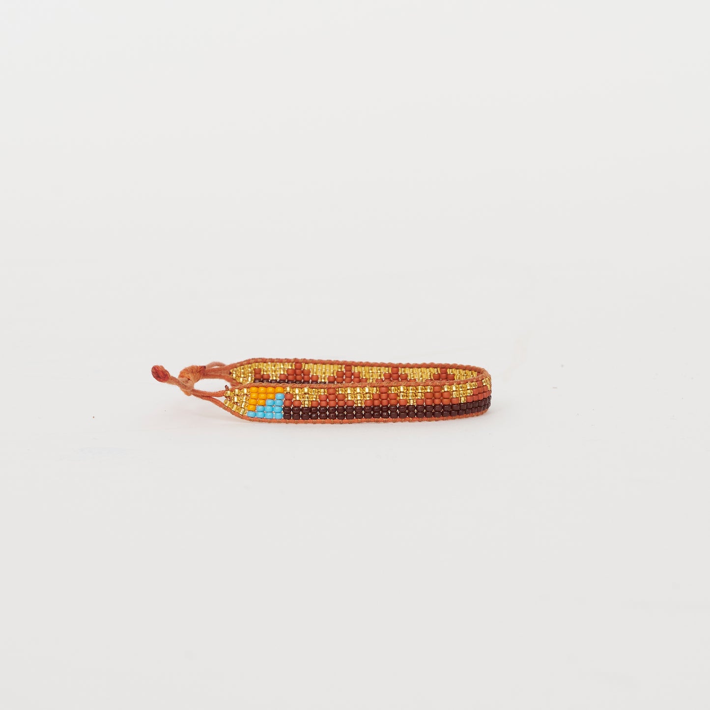 Woven Pembetatu Bracelet – Terracotta/Fig/Gold
