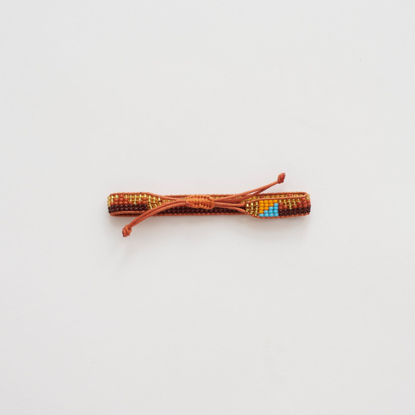 Woven Pembetatu Bracelet – Terracotta/Fig/Gold