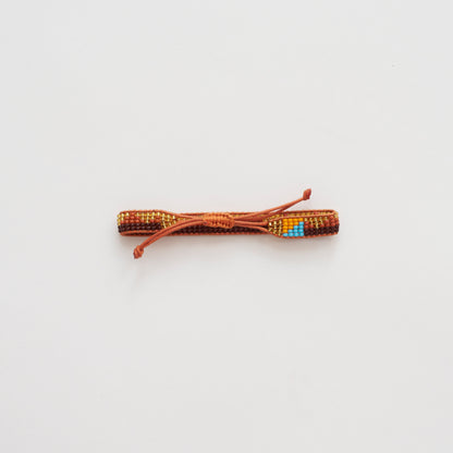 Woven Pembetatu Bracelet – Terracotta/Fig/Gold