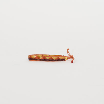 Woven Pembetatu Bracelet – Terracotta/Fig/Gold