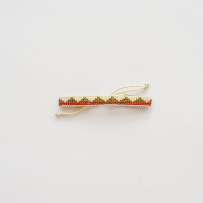 Woven Pembetatu Bracelet – Cream/Terracotta/Sage