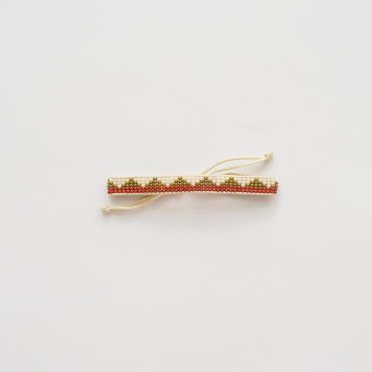 Woven Pembetatu Bracelet – Cream/Terracotta/Sage