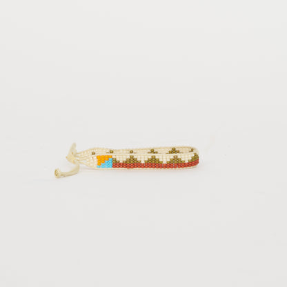 Woven Pembetatu Bracelet – Cream/Terracotta/Sage