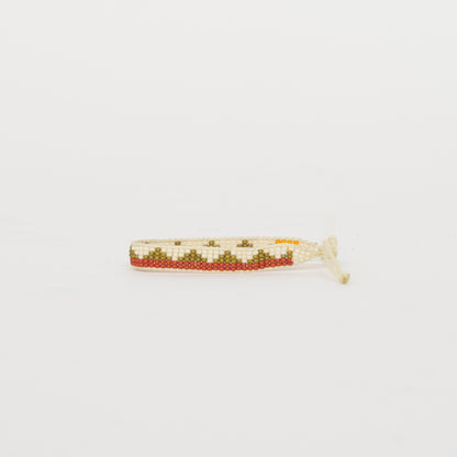Woven Pembetatu Bracelet – Cream/Terracotta/Sage