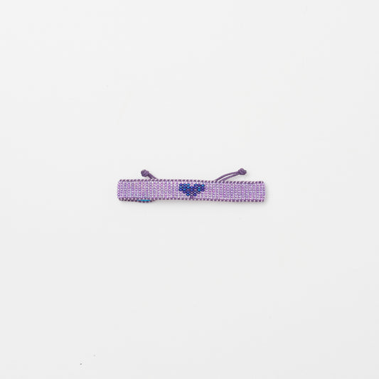 Woven Heart Bracelet - Violet/Ink