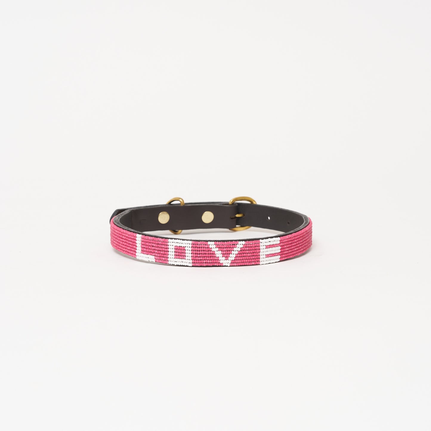 LOVE Dog Collar - Summer Pink/White