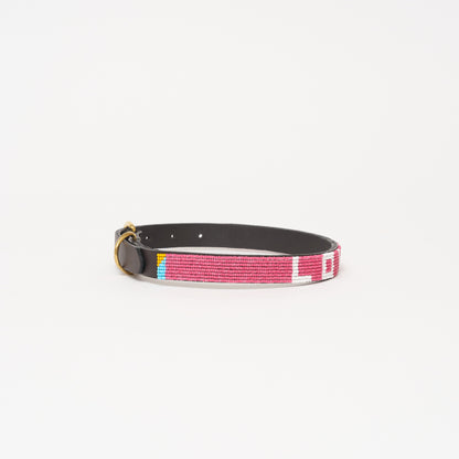 LOVE Dog Collar - Summer Pink/White