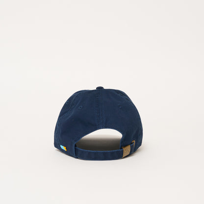 Beaded Hat - Navy Blue with Red Heart