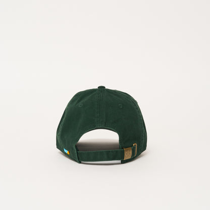 Beaded Hat - Forest Green with White Heart