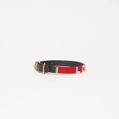 LOVE Dog Collar - Red/White