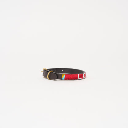 LOVE Dog Collar - Red/White