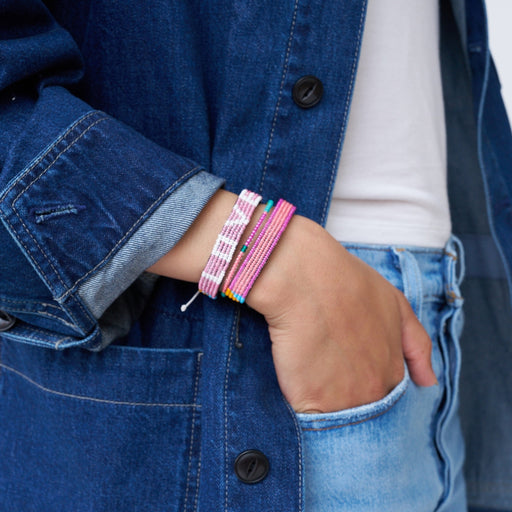 Solid Stripe Bracelet - Pink lifestyle image