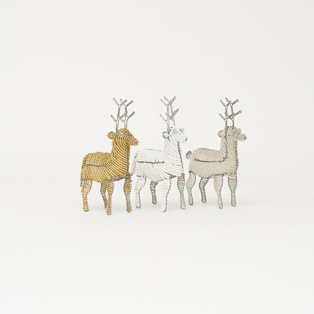 Beaded Reindeer Decor Set