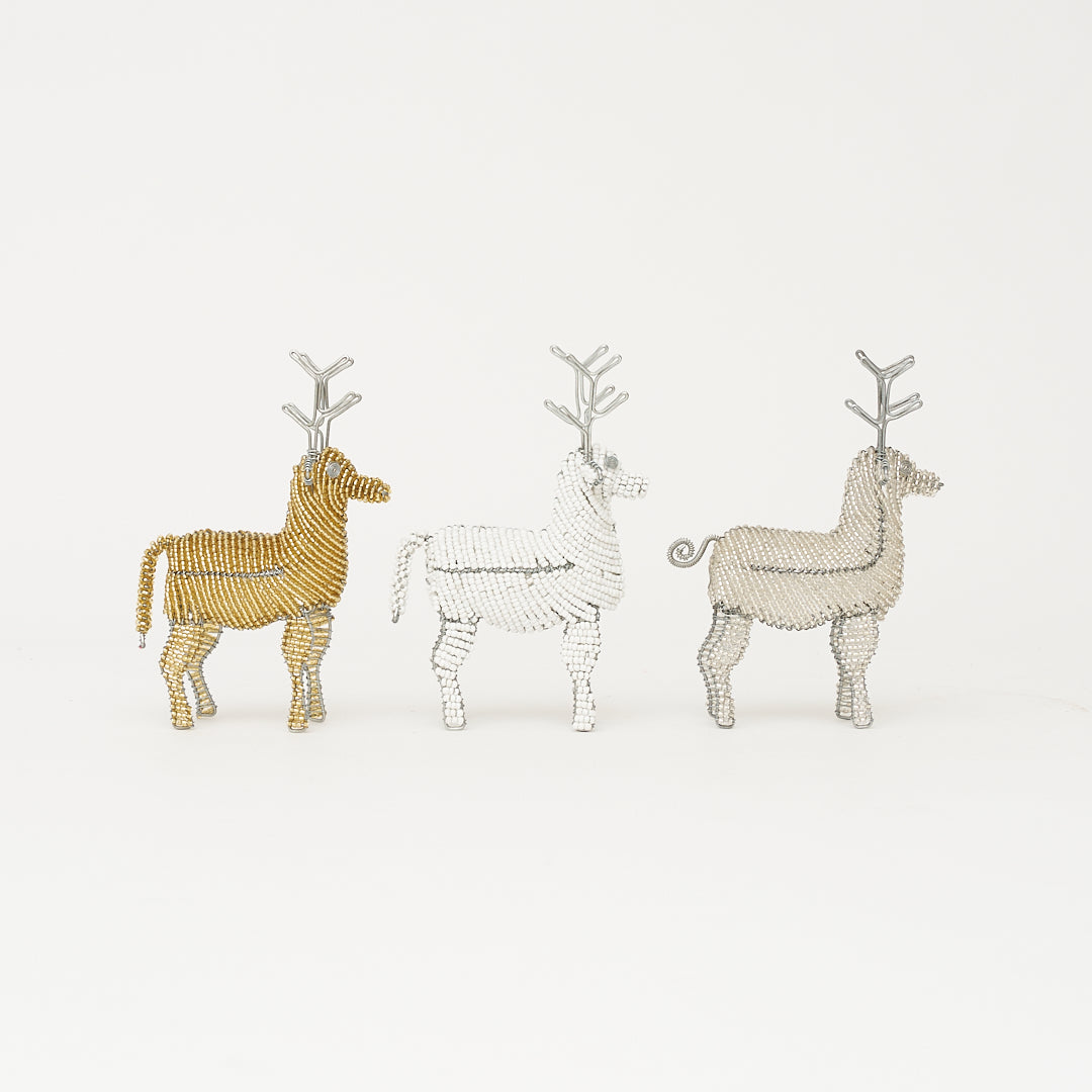 Beaded Reindeer Decor Set