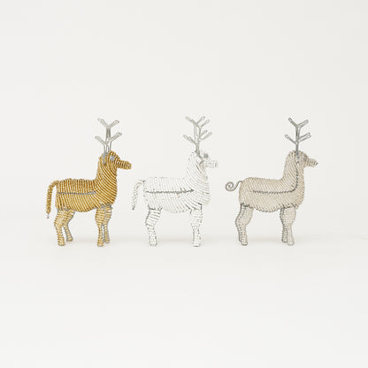 Beaded Reindeer Decor Set