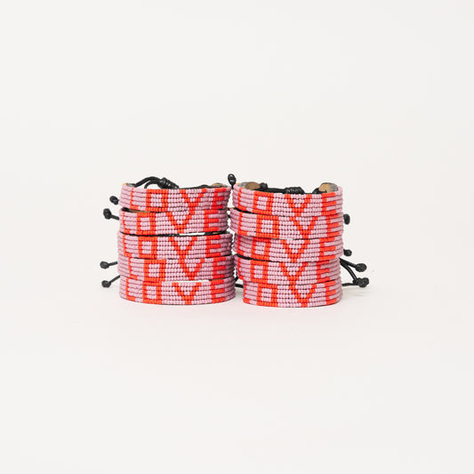 LOVE Bracelet Bundle - Mauve/Red