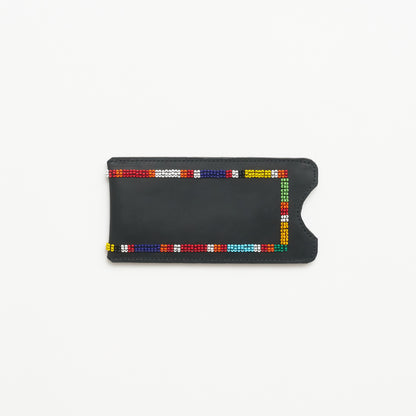 Beaded Leather Glasses Case