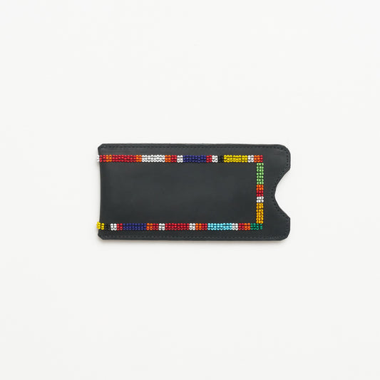 Beaded Leather Glasses Case