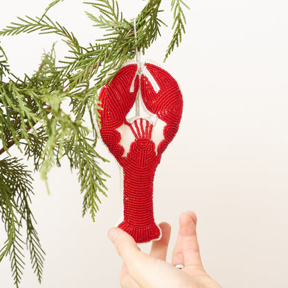 Beaded Ornament - Lobster