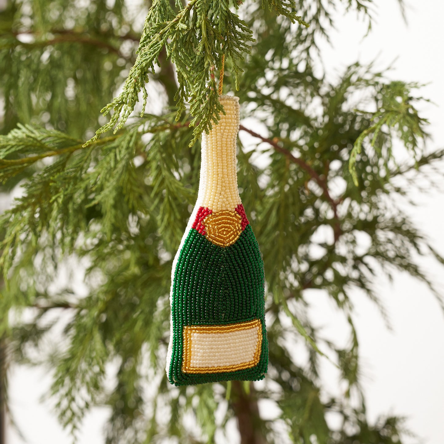 Beaded Ornament - Champagne