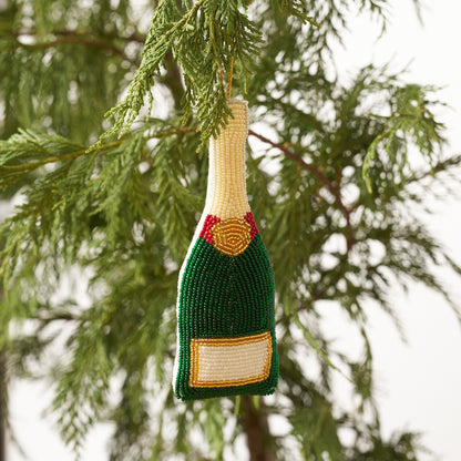 Beaded Ornament - Champagne