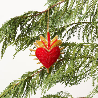 Beaded Ornament - Sacred Heart