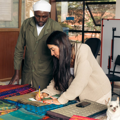 Kanga Tote with Beaded Love - Golden Sunflower