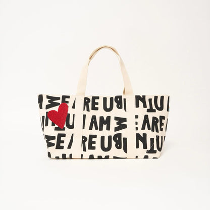 UBUNTU: I AM WE ARE Tote with Red Beaded Heart