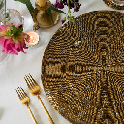 Beaded Placemats - Gold