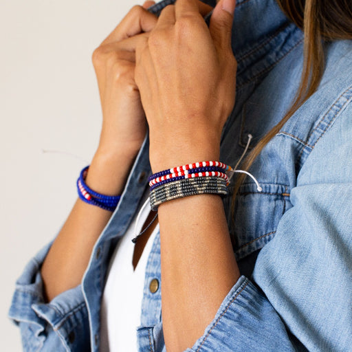 Single Strand Bracelet - Blue/Red lifestyle image