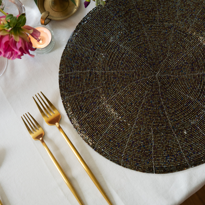 Beaded Placemats - Silver